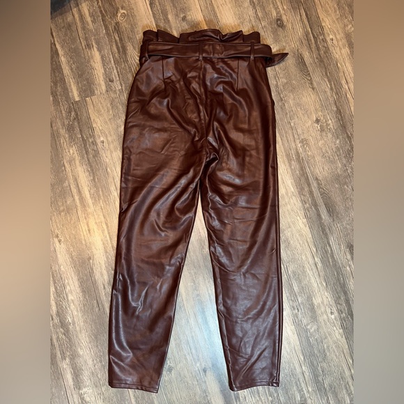 Abercrombie & Fitch Maroon Leather Pants - Small - Picture 2 of 4